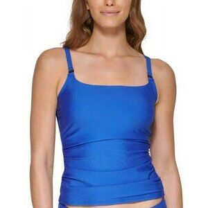 DKNY Square Neck Tankini Top Lapis Blue XXL